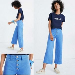 Emmett high rise crop wide leg button-fly pants